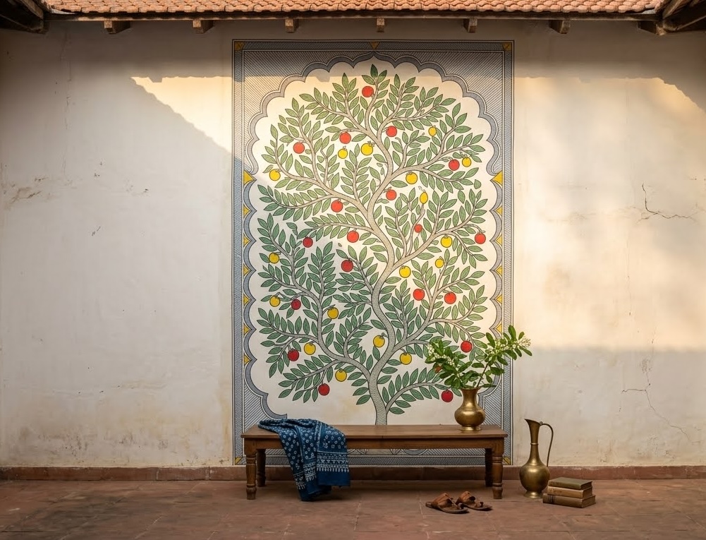 Madhubani Tree of Life wall mural