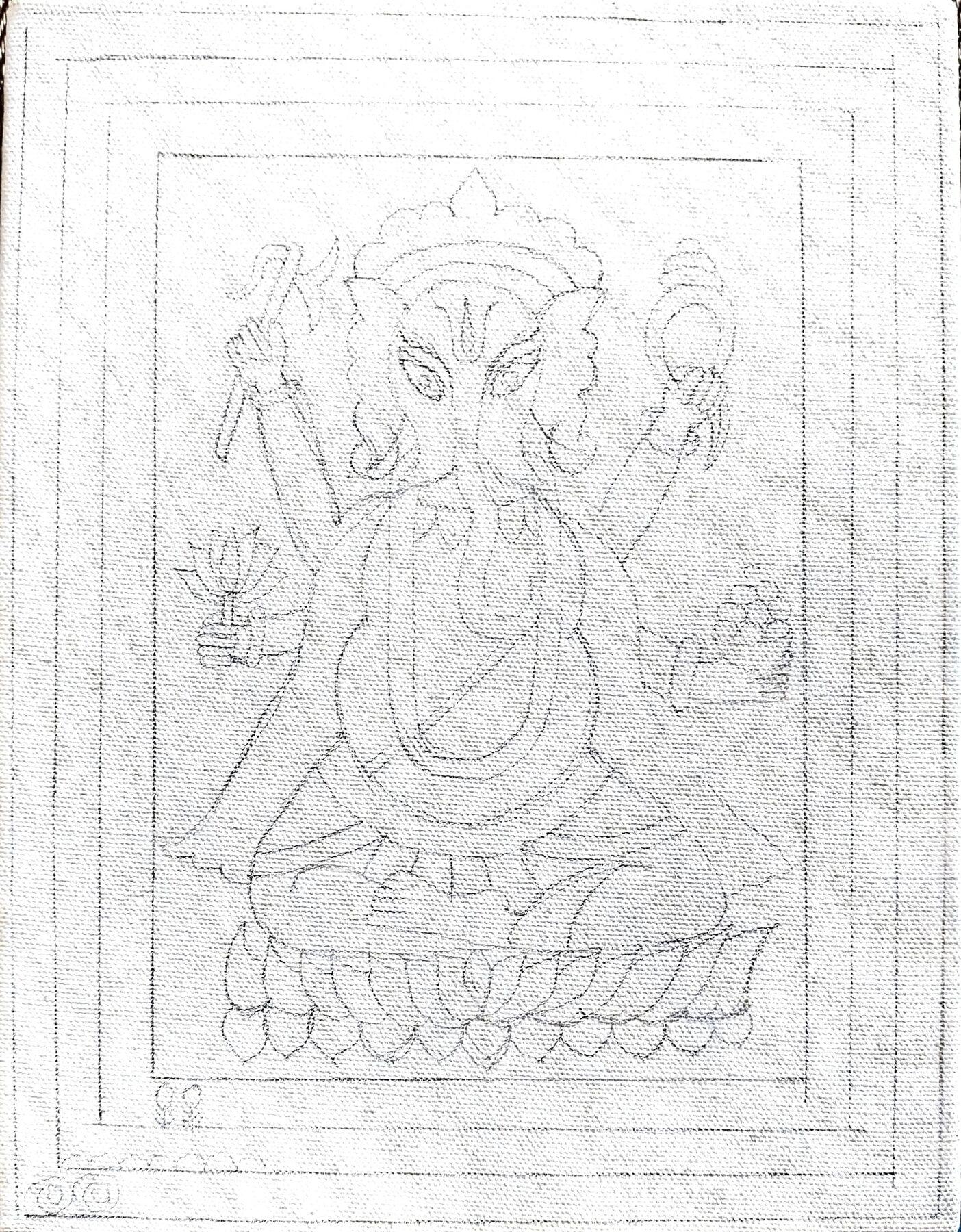 The pencil outline